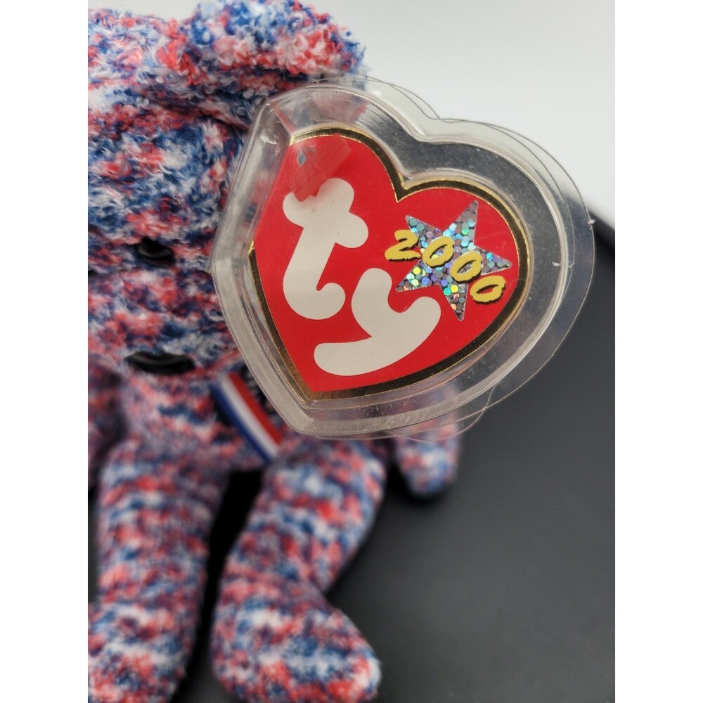 Ty Beanie Baby USA Bear DOB July 4, 2000 New with Tag Protector 8" - Picture 2 of 9